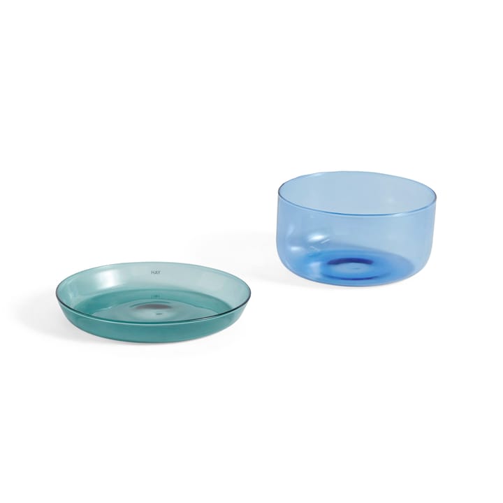 2-in-1 Servierset Schale und Teller - Light blue-aqua - HAY