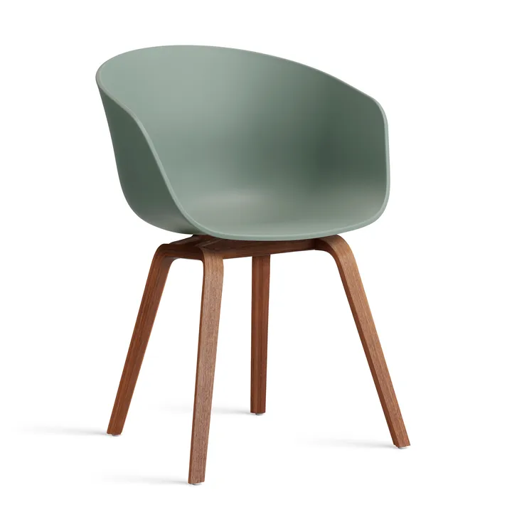 About a Chair 22 2.0 Stuhl - Fall green-lackiertes Walnussgestell - HAY