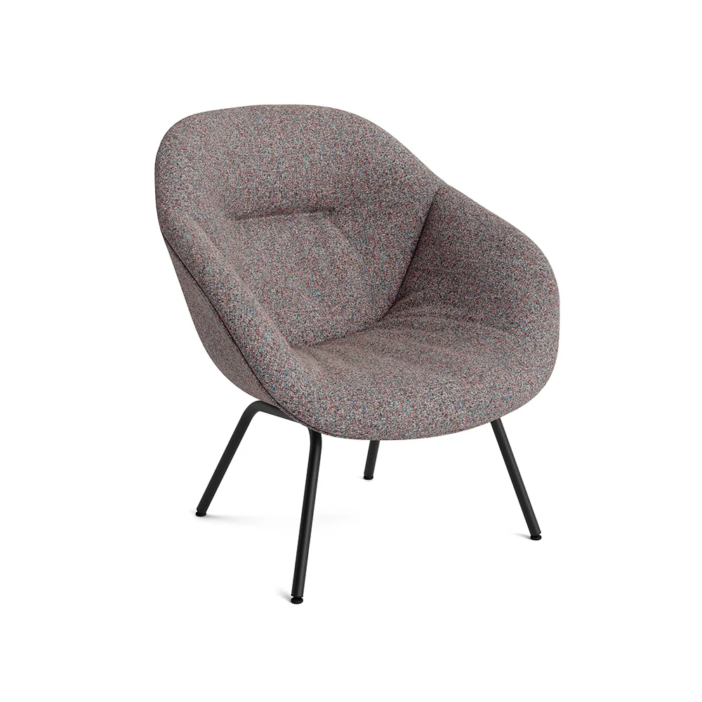 About a Lounge 87 Soft Sessel, Stoff Swarm multicolor, schwarzes Stahlgestell HAY