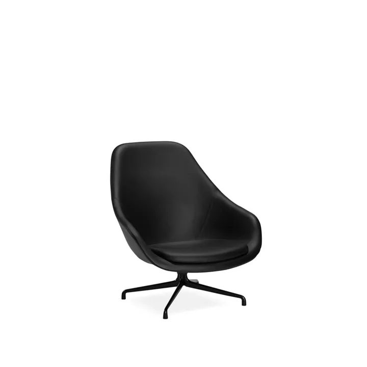 About a Lounge 91 Loungesessel - Leder black, schwarzes Aluminiumgestell - HAY
