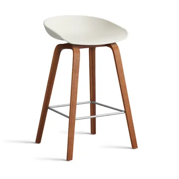 About a Stool 32 Low Barhocker Walnussgestell 2.0 - Melange cream-Edelstahlstütze - HAY