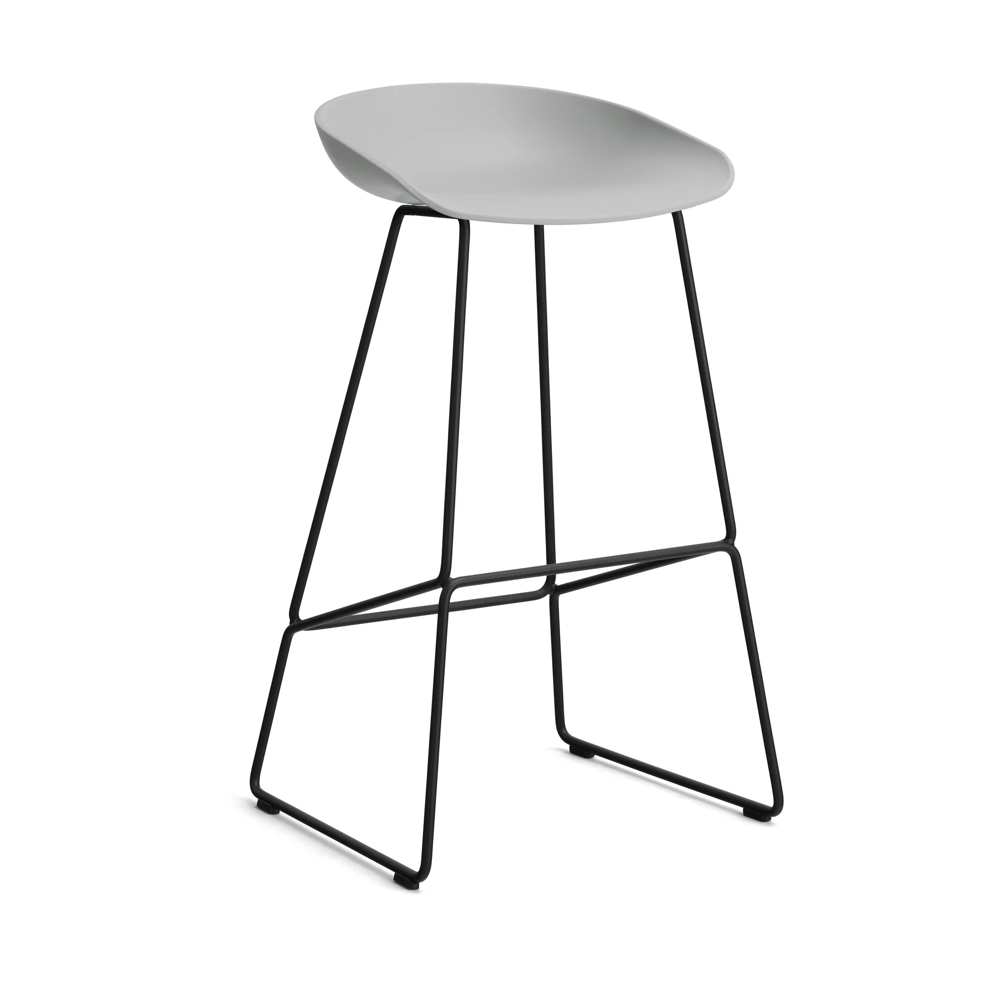About a Stool 38 High Barhocker 2.0, Concrete grey-schwarzes Stahlgestell HAY