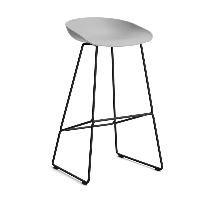 About a Stool 38 High Barhocker 2.0 - Concrete grey-schwarzes Stahlgestell - HAY