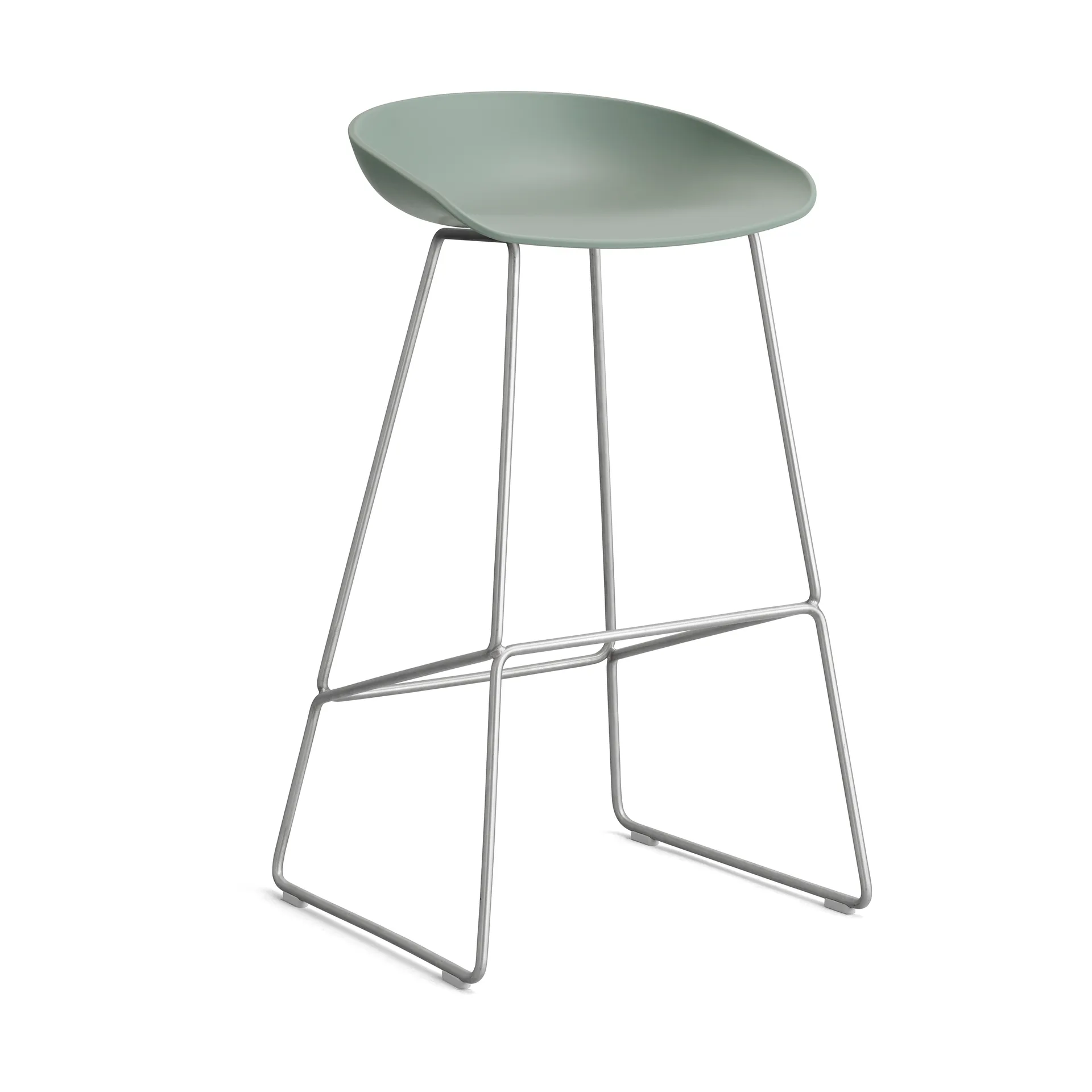 About a Stool 38 High Barhocker 2.0, Fall green-Edelstahlgestell HAY