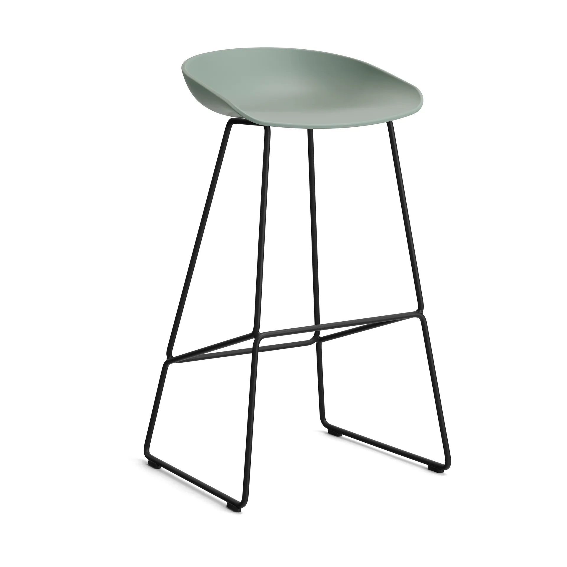 About a Stool 38 High Barhocker 2.0, Fall green-schwarzes Stahlgestell HAY
