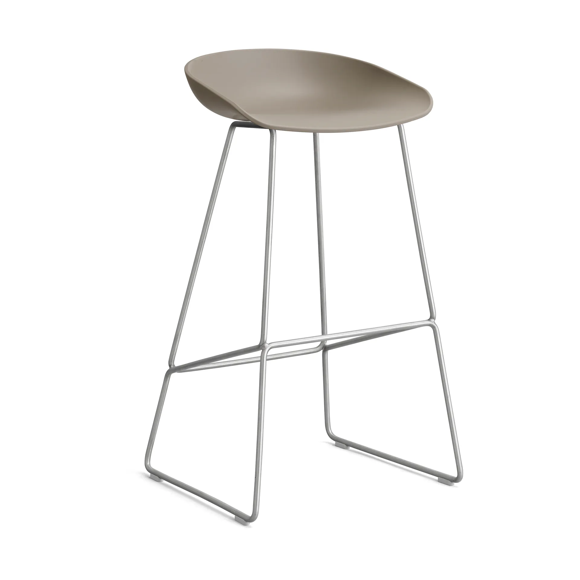 About a Stool 38 High Barhocker 2.0, Khaki-Edelstahlgestell HAY