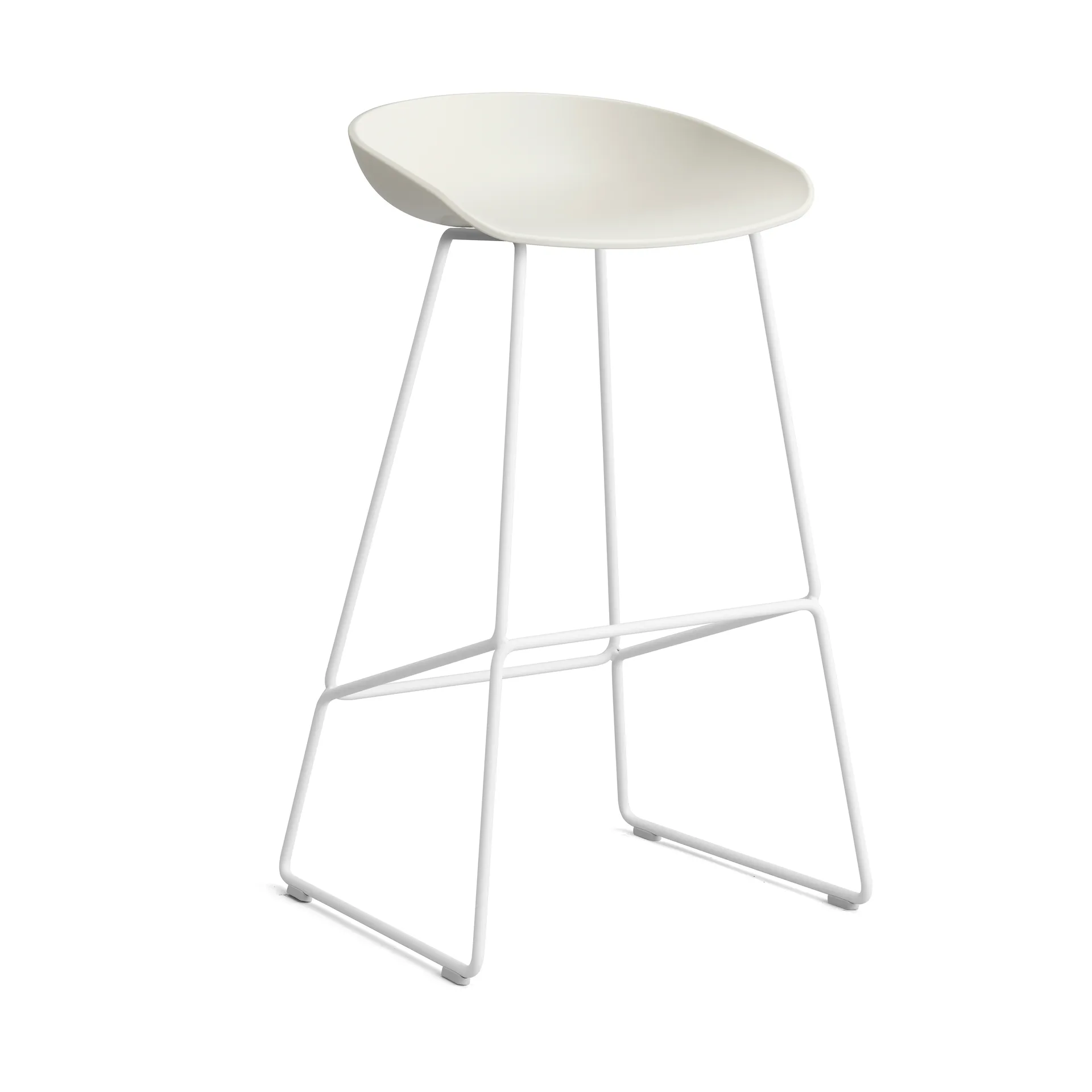 About a Stool 38 High Barhocker 2.0, Melange cream-weißes Stahlgestell HAY