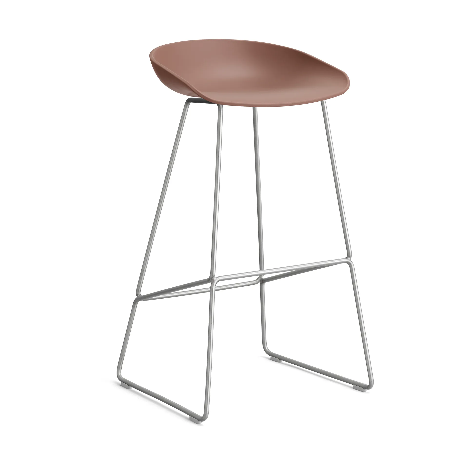 About a Stool 38 High Barhocker 2.0, Soft brick-Edelstahlgestell HAY