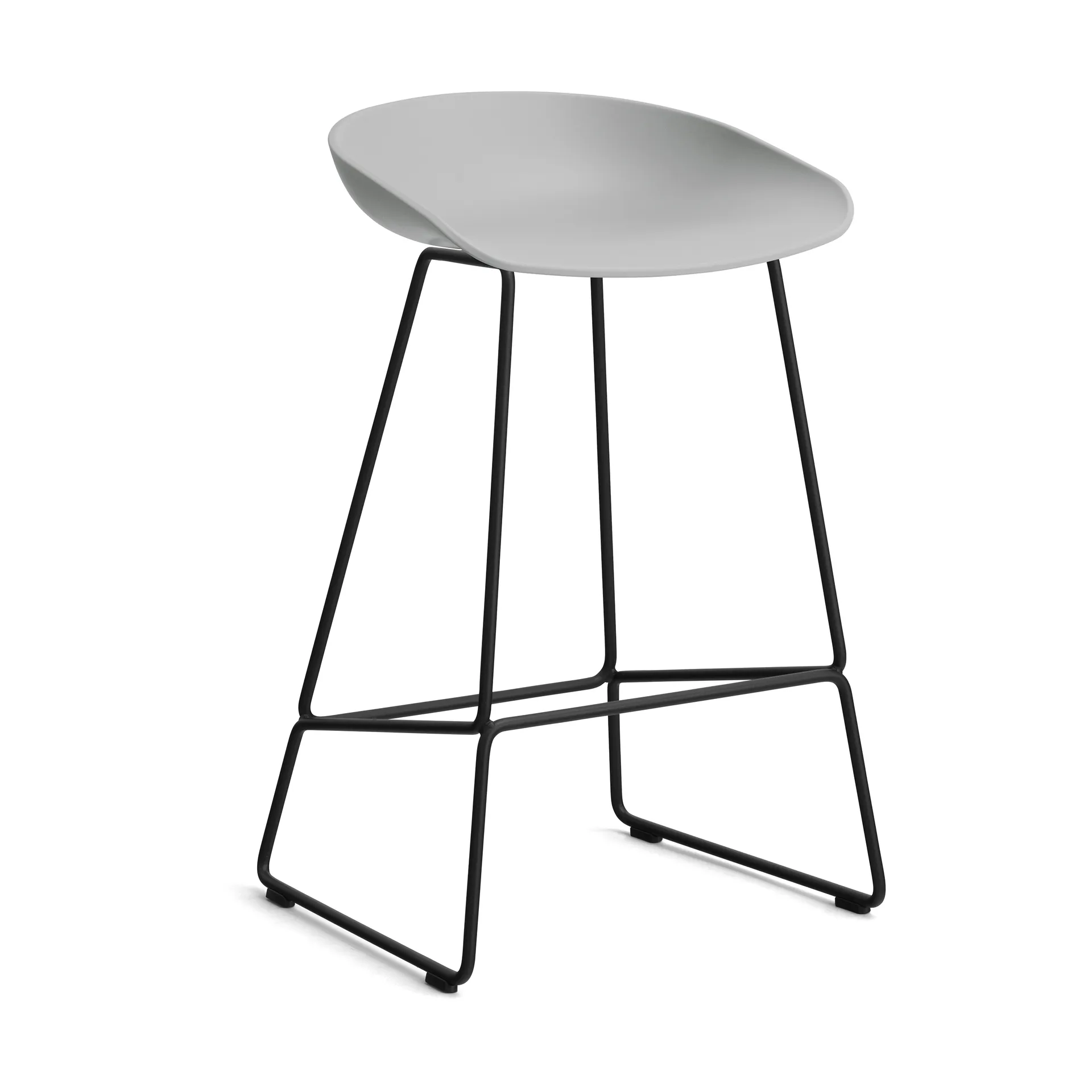 About a Stool 38 Low Barhocker 2.0, Concrete grey-schwarzes Stahlgestell HAY