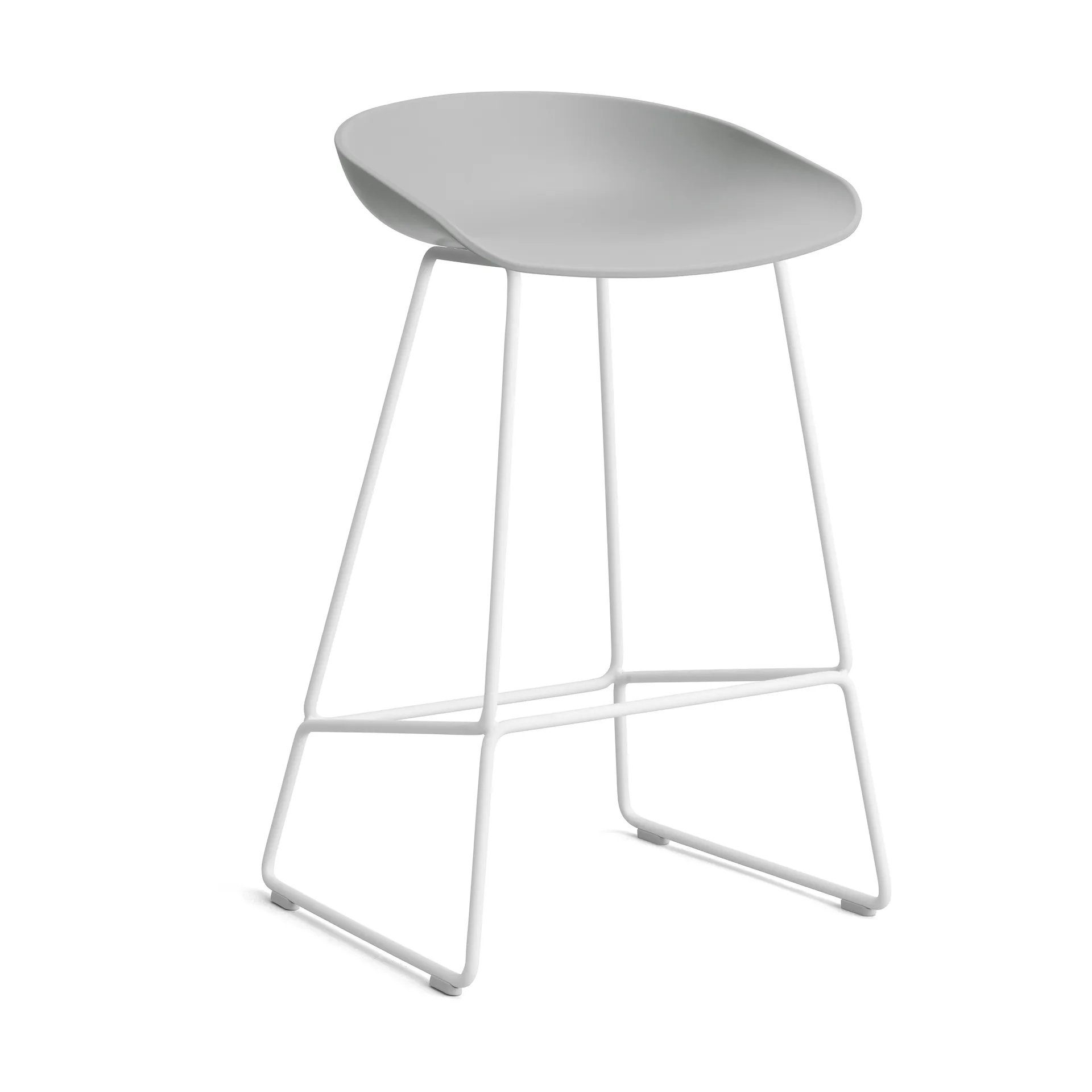 About a Stool 38 Low Barhocker 2.0, Concrete grey-weißes Stahlgestell HAY