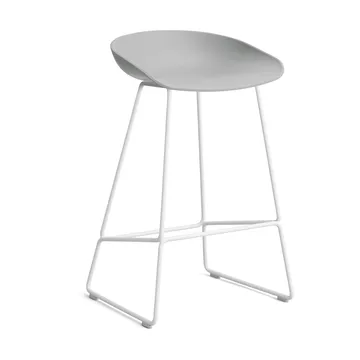 About a Stool 38 Low Barhocker 2.0 - Concrete grey-weißes Stahlgestell - HAY