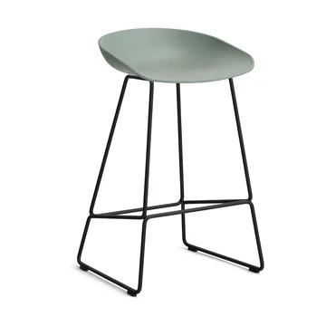 About a Stool 38 Low Barhocker 2.0 - Fall green-schwarzes Stahlgestell - HAY