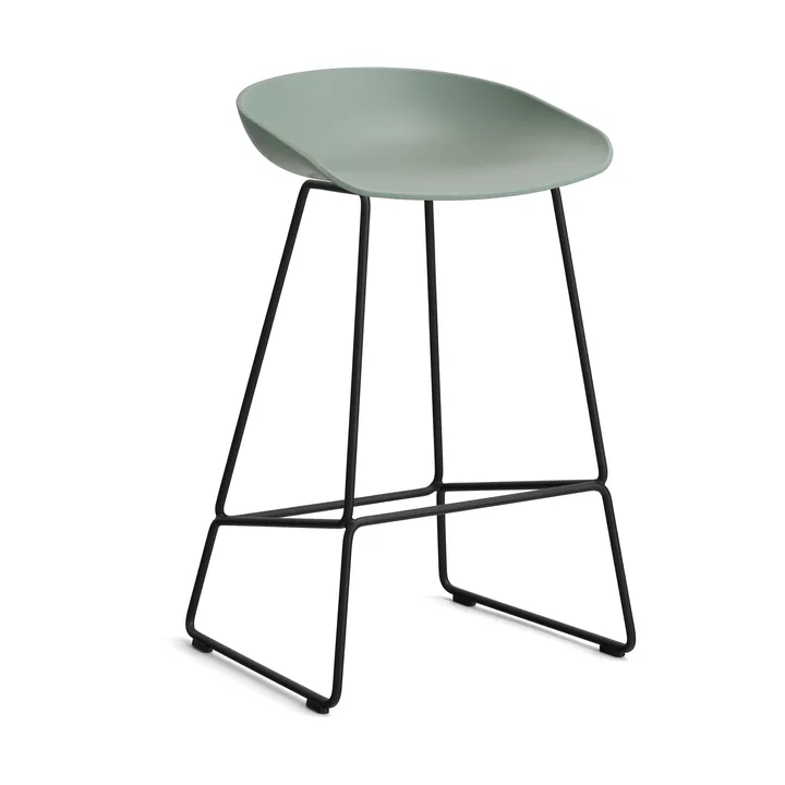 About a Stool 38 Low Barhocker 2.0 - Fall green-schwarzes Stahlgestell - HAY