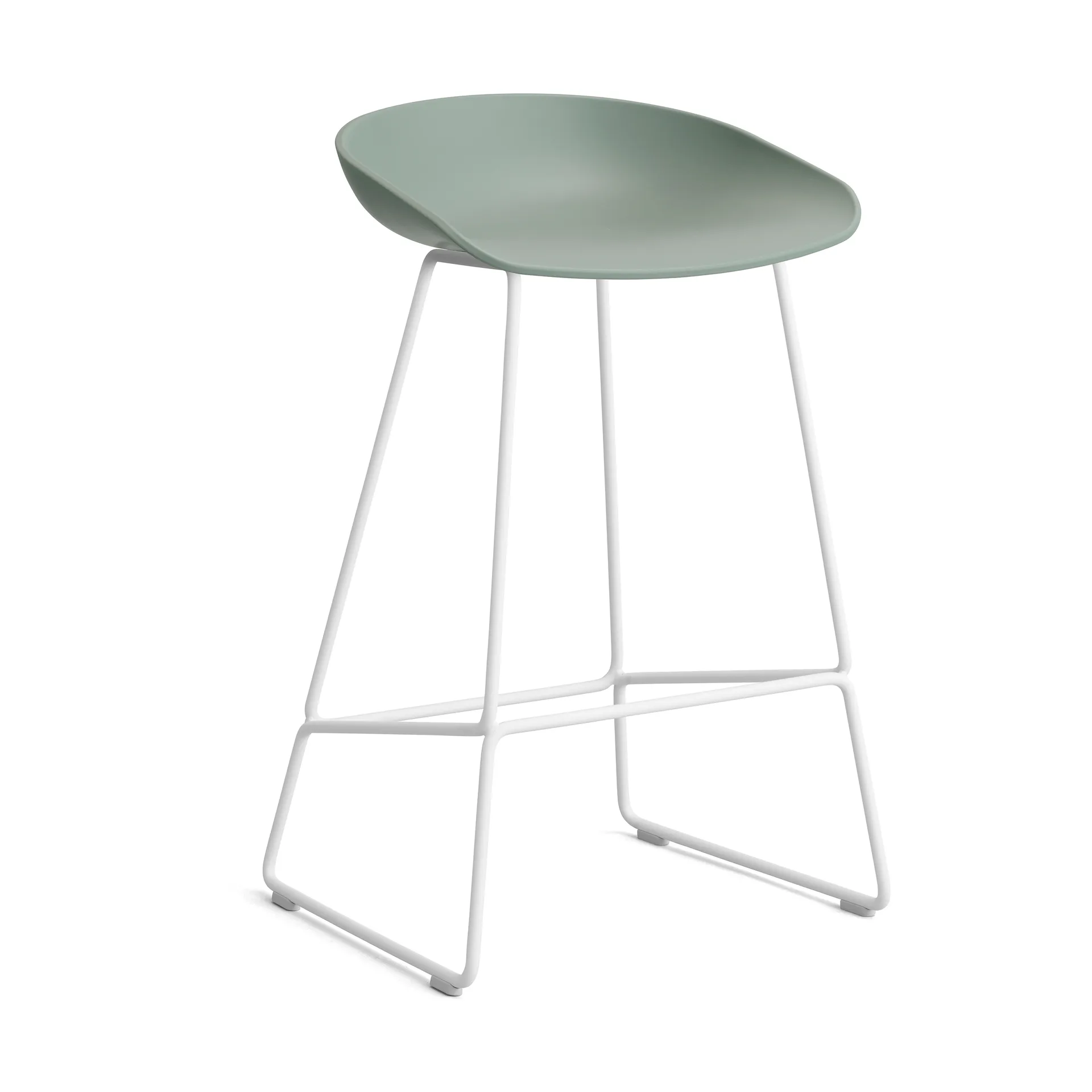 About a Stool 38 Low Barhocker 2.0, Fall green-weißes Stahlgestell HAY