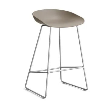 About a Stool 38 Low Barhocker 2.0 - Khaki-Edelstahlgestell - HAY