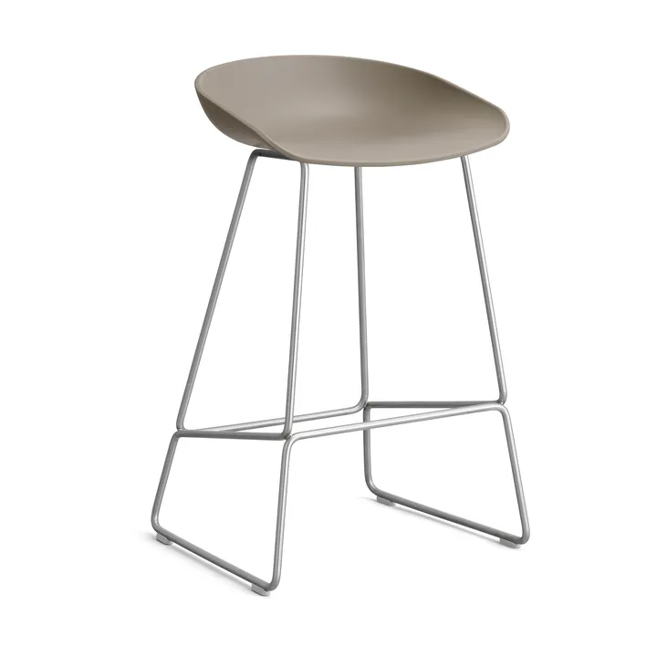 About a Stool 38 Low Barhocker 2.0 - Khaki-Edelstahlgestell - HAY