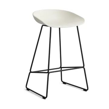 About a Stool 38 Low Barhocker 2.0 - Melange cream-schwarzes Stahlgestell - HAY