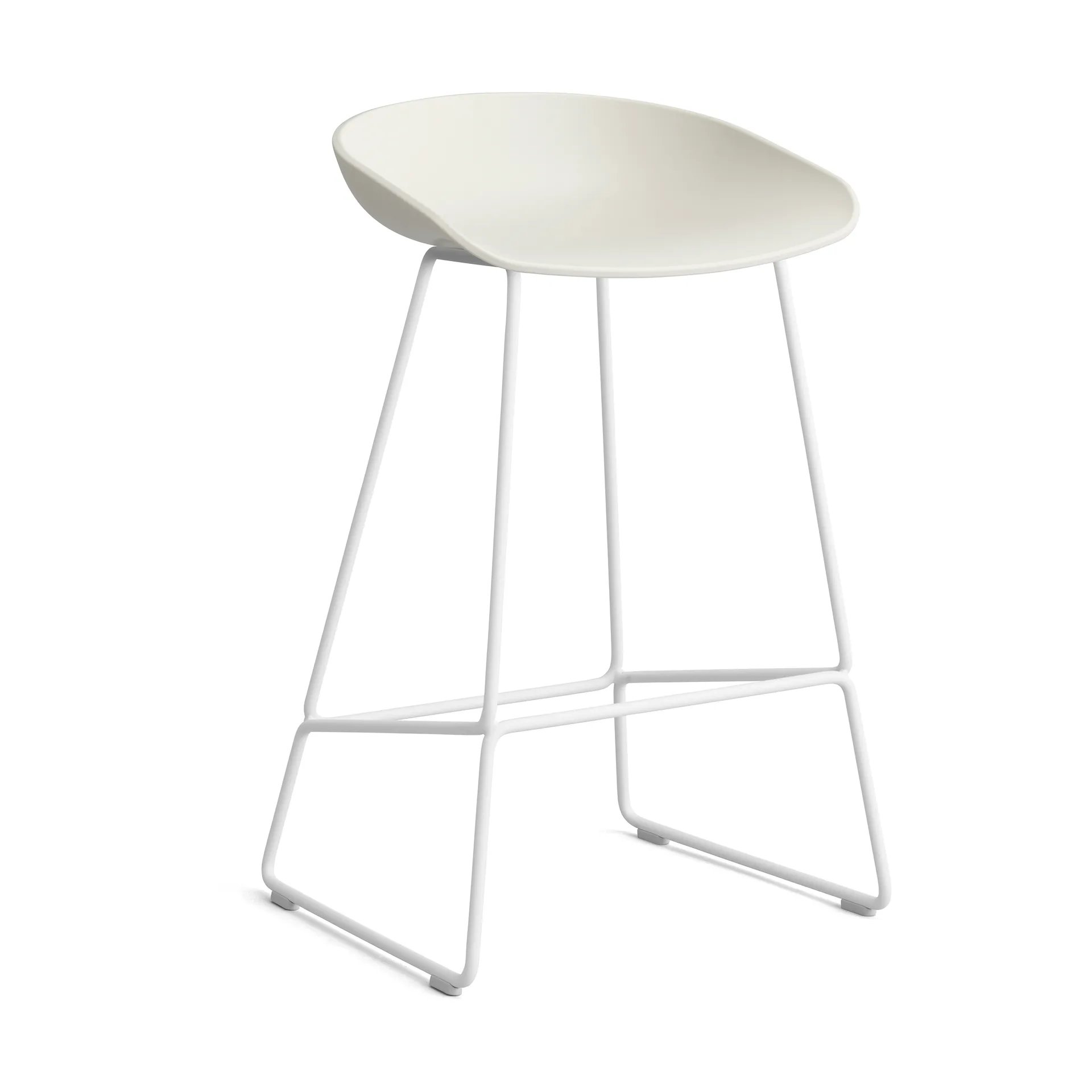 About a Stool 38 Low Barhocker 2.0, Melange cream-weißes Stahlgestell HAY