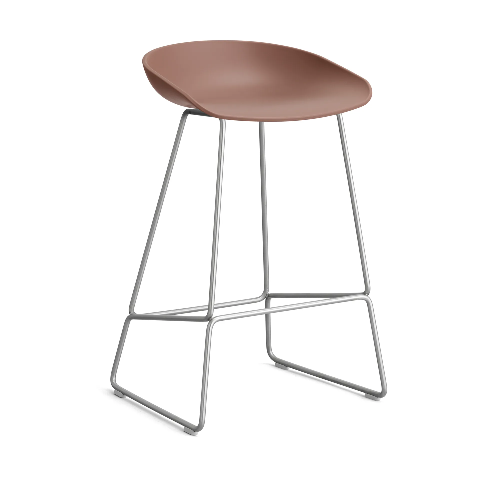 About a Stool 38 Low Barhocker 2.0, Soft brick-Edelstahlgestell HAY