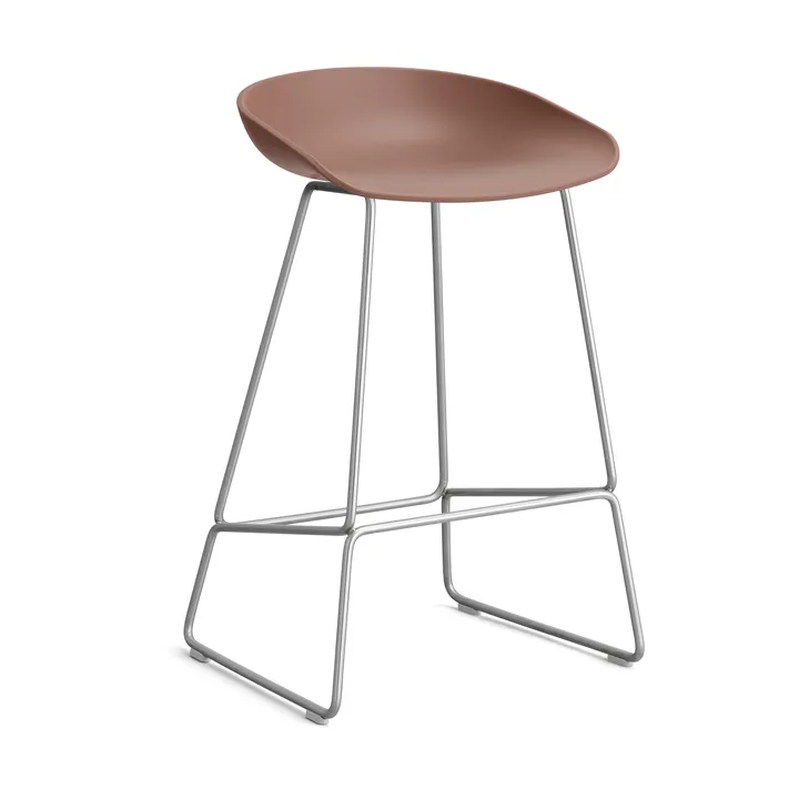 About a Stool 38 Low Barhocker 2.0 - Soft brick-Edelstahlgestell - HAY