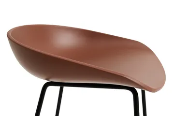 About a Stool 38 Low Barhocker 2.0 - Soft brick-schwarzes Stahlgestell - HAY