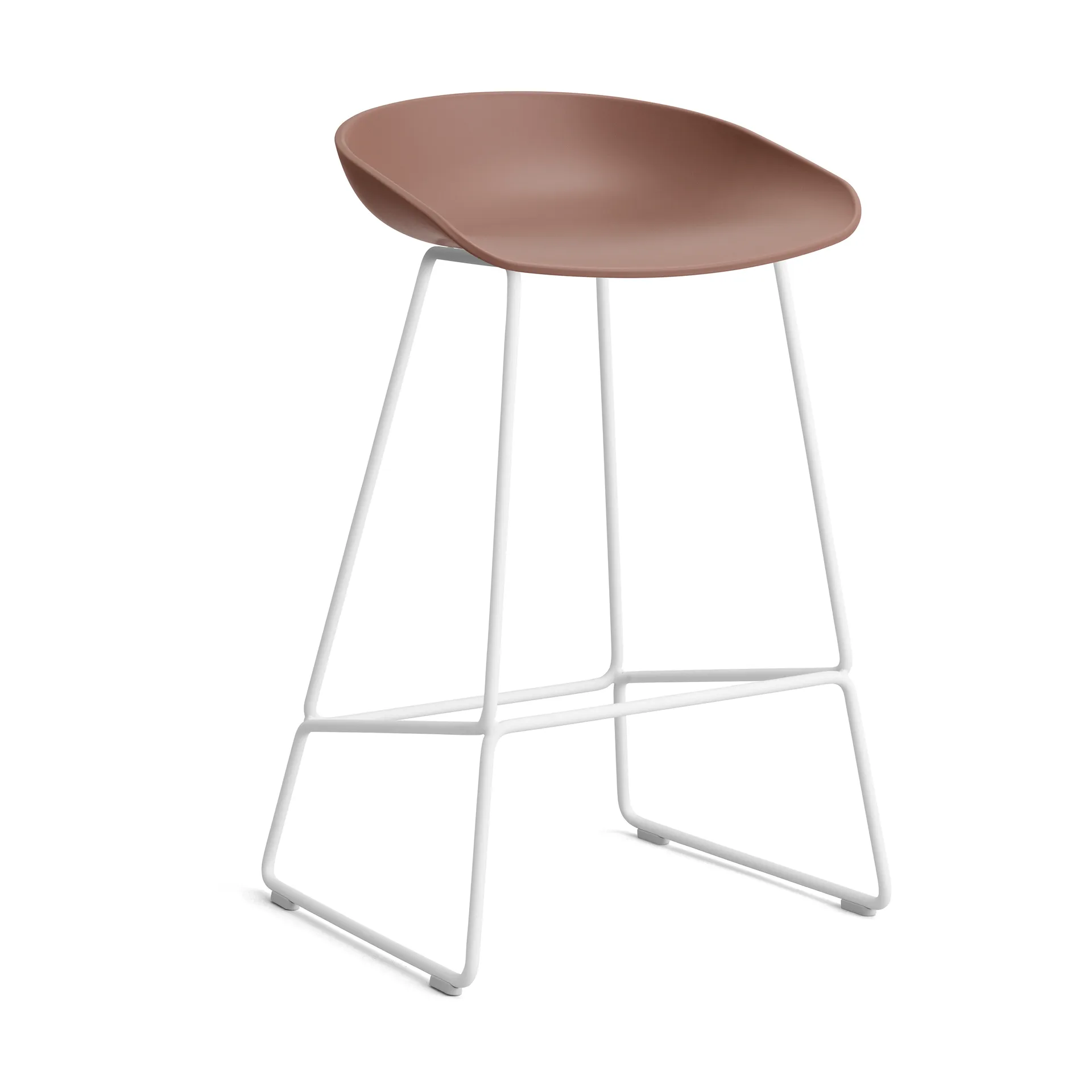 About a Stool 38 Low Barhocker 2.0, Soft brick-weißes Stahlgestell HAY