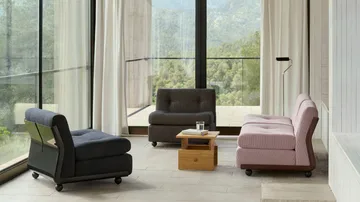 Amanta Sofamodul - Anthracite-turf blue red mélange, 1-sitzig/Sessel - HAY