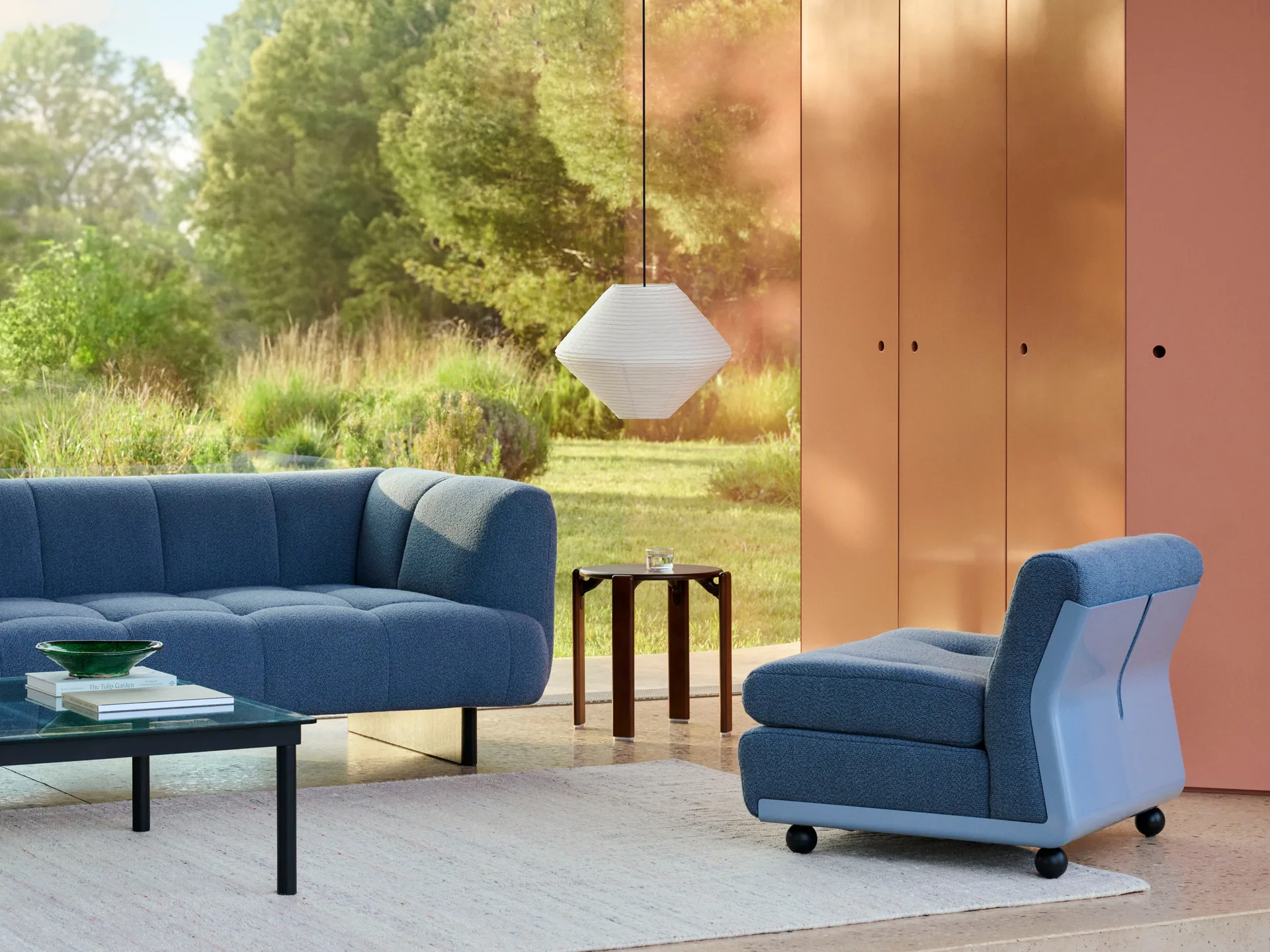 Amanta Sofamodul, Frost blue-turf blue, 1-sitzig/Sessel HAY