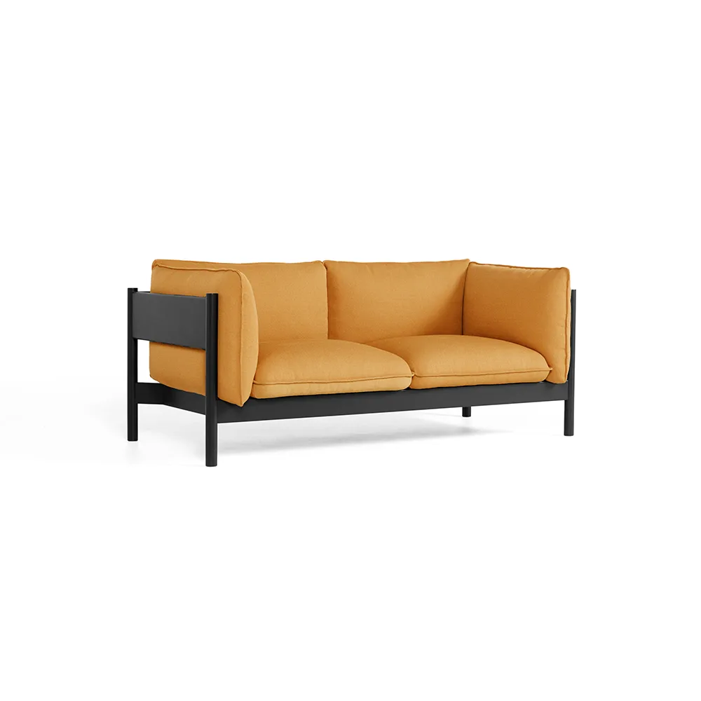 Arbour ECO 2-Sitzer Sofa, Stoff vidar 472 mustard-schwarz Buche HAY
