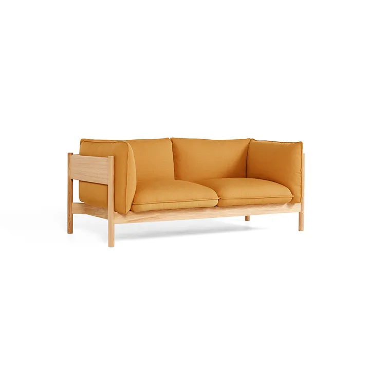 Arbour ECO 2-Sitzer Sofa - Stoff vidar 472 mustard- wachsgeoltes Eichen­gestell - HAY