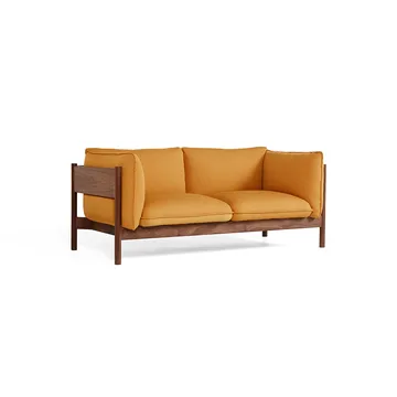 Arbour ECO 2-Sitzer Sofa - Stoff Vidar 472 mustard, wachsgeöltes Walnussholz - HAY