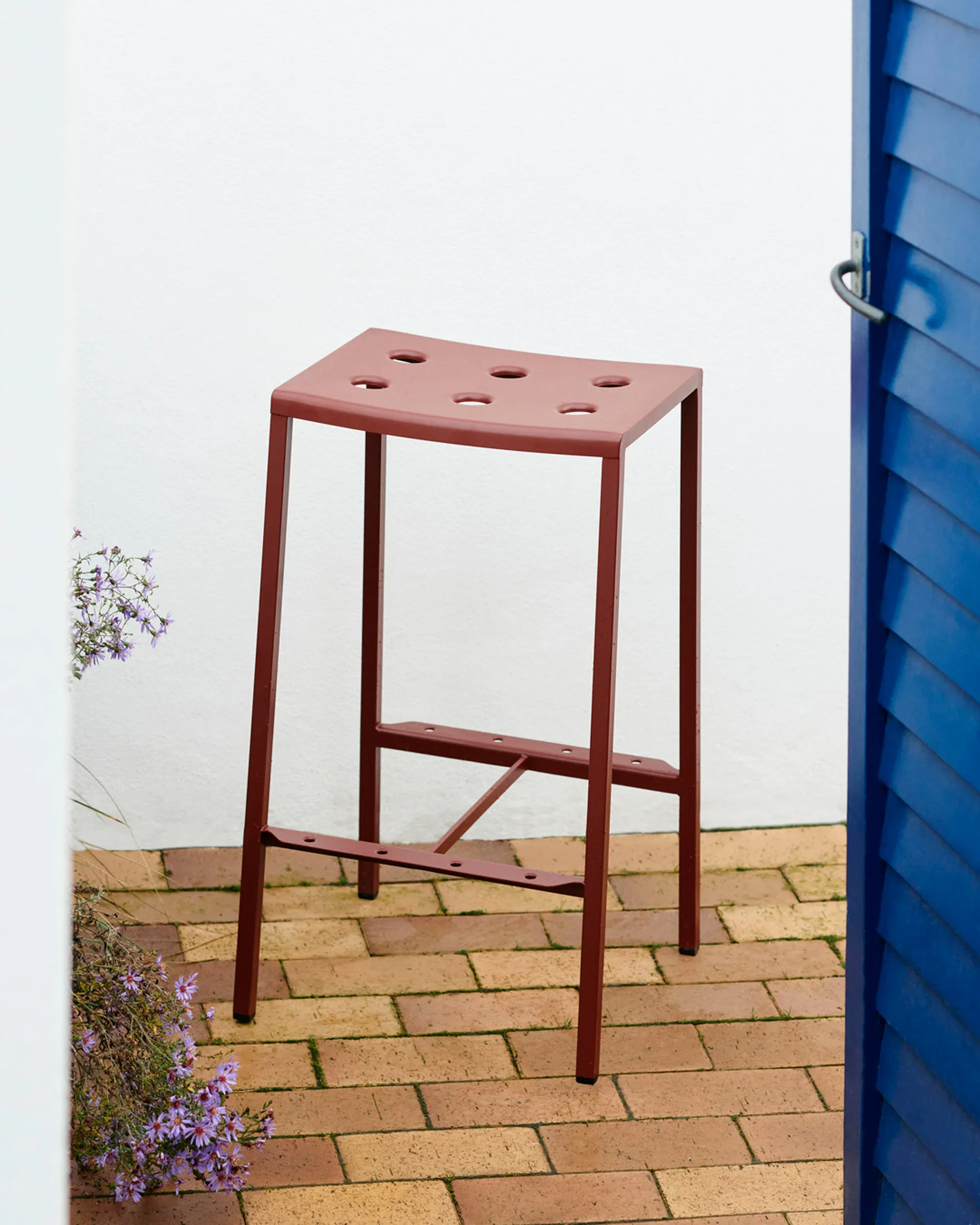 Balcony Barhocker niedrig 65 cm, Iron red HAY