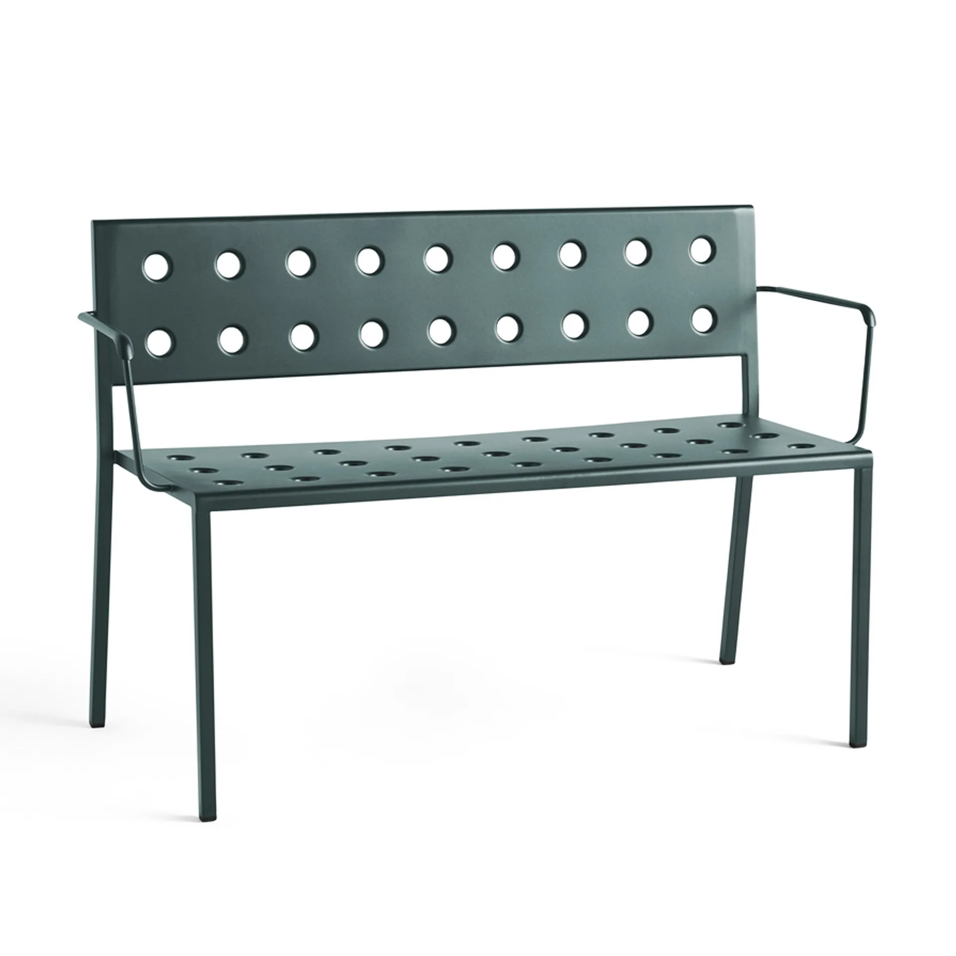 Balcony Dining Bank mit Armlehne 121x52 cm, Dark forest HAY