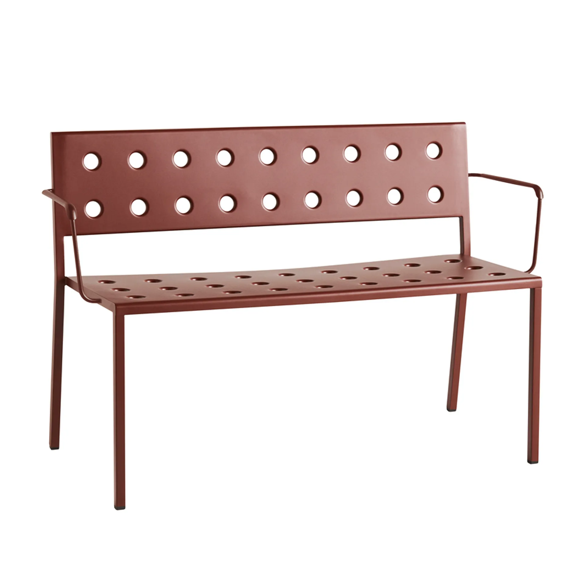 Balcony Dining Bank mit Armlehne 121x52 cm, Iron red HAY