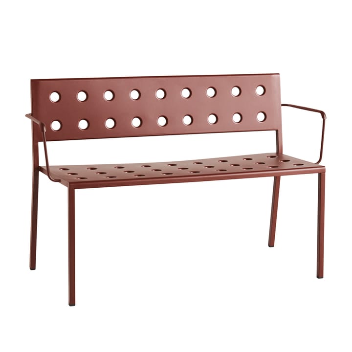 Balcony Dining Bank mit Armlehne 121x52 cm - Iron red - HAY