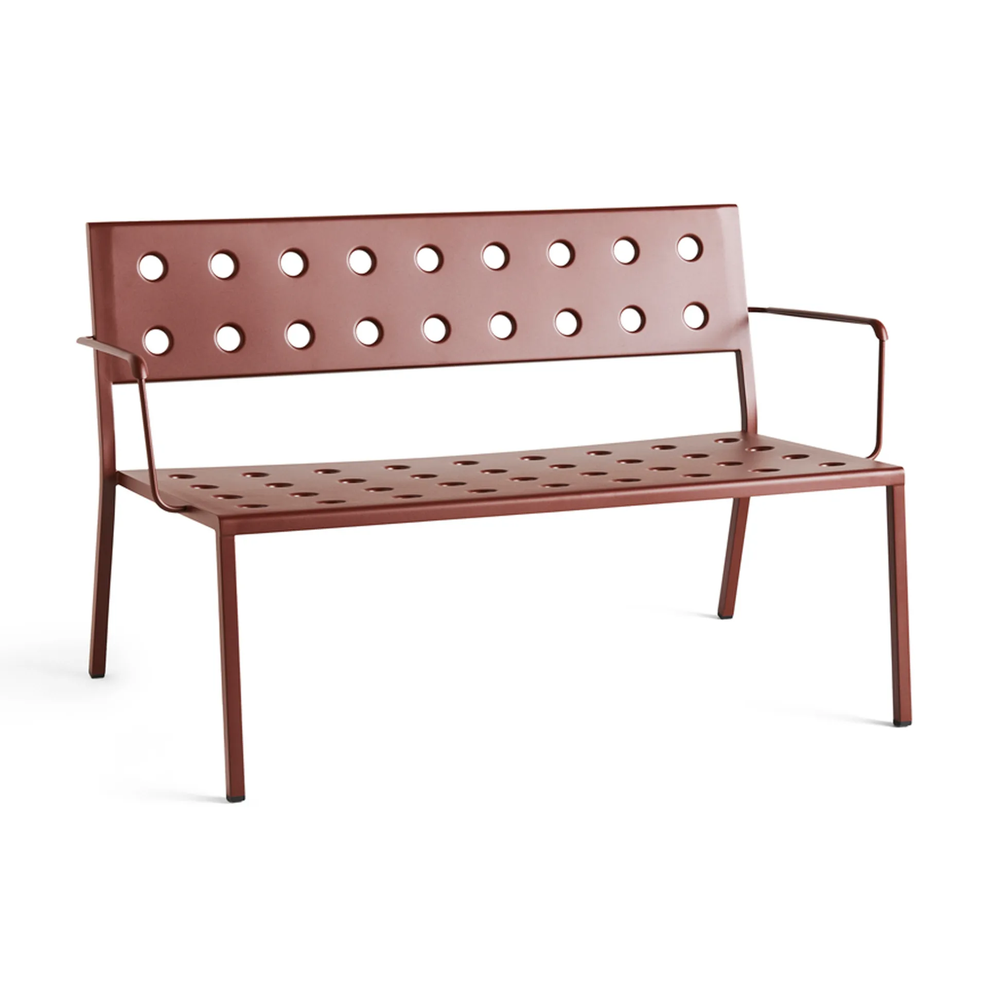 Balcony Lounge Bank mit Armlehne 121,5x69 cm, Iron red HAY