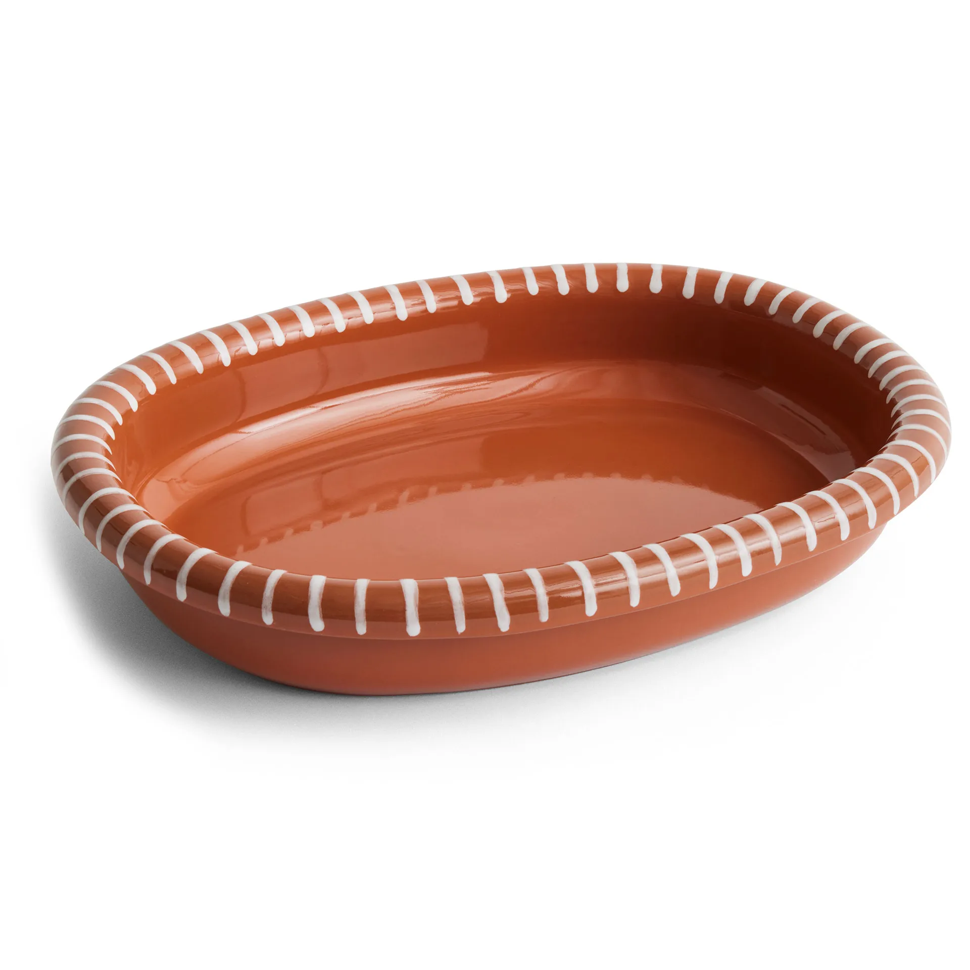 Barro ovales Serviertablett large 27x36 cm, Natural with stripes HAY