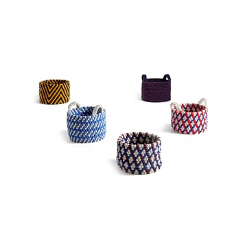 Bead Korb mit Henkel - Blue dash, large - HAY