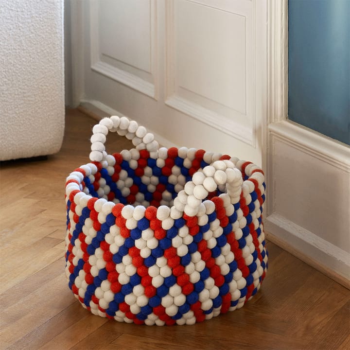 Bead Korb mit Henkel - Blue dash, large - HAY