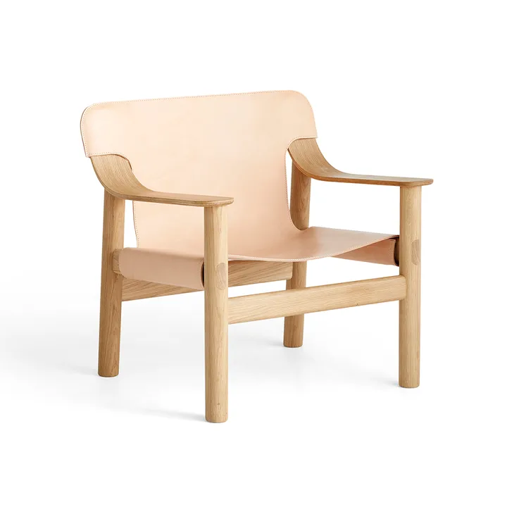 Bernard Sessel - Leder natur, wasserlackiertes Eichen­gestell - HAY