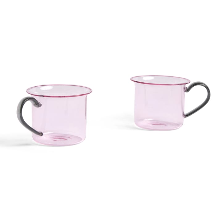 Borosilicate Tasse 2er Pack, Pink-grey HAY