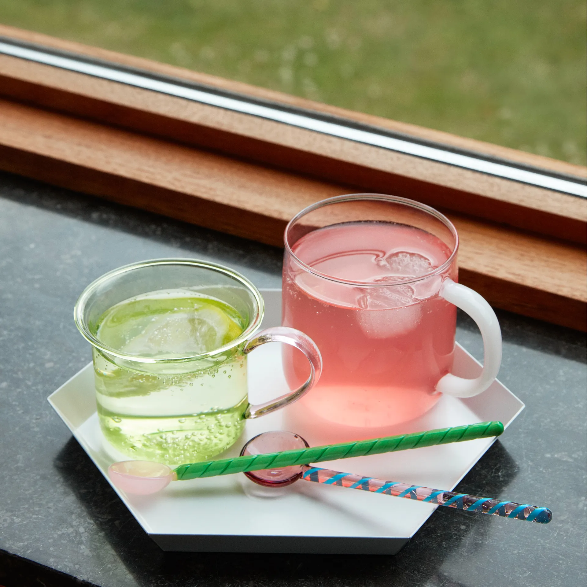 Borosilicate Tasse 2er Pack, Pink-white HAY