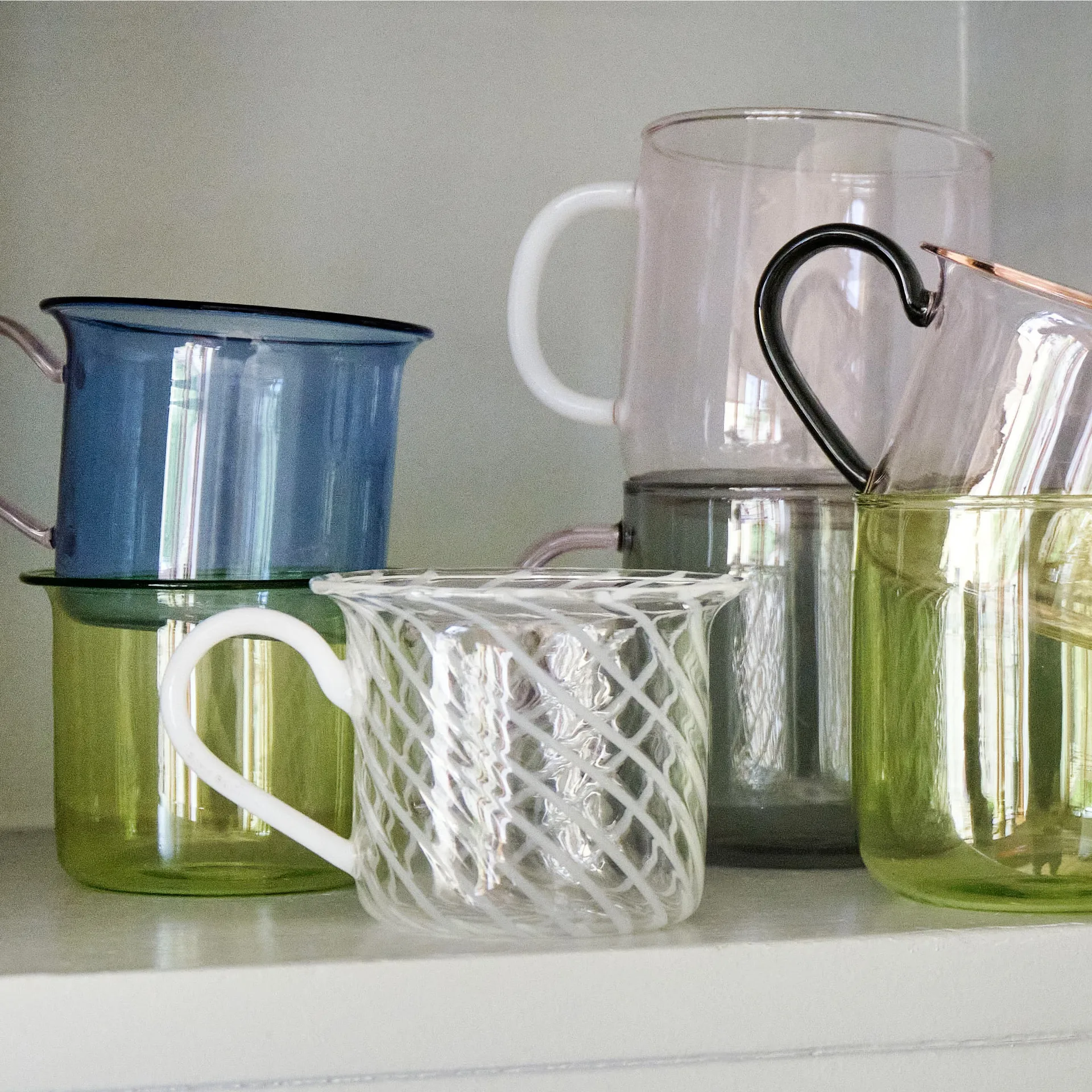 Borosilicate Tasse 2er Pack, Pink-white HAY