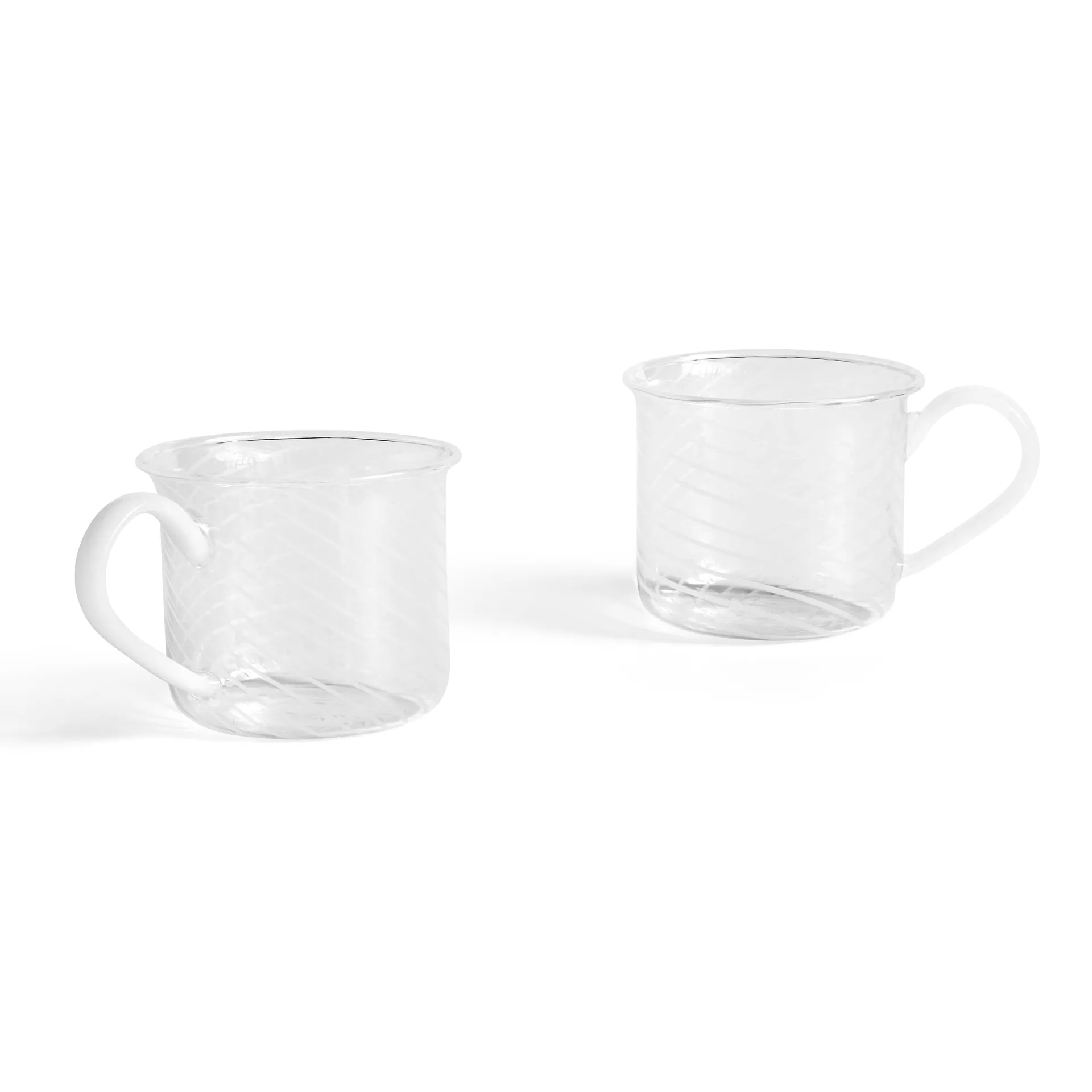 Borosilicate Tasse 2er Pack, White swirl HAY