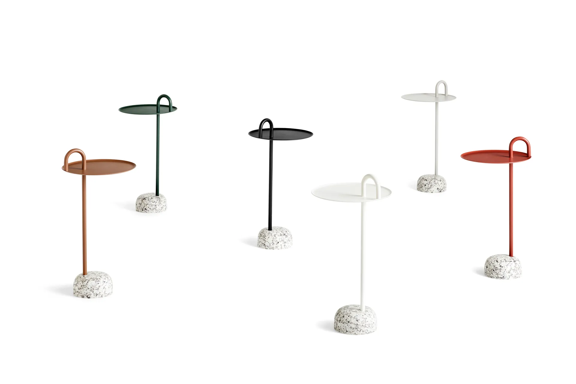 Bowler Beistelltisch, Tile red-granite HAY