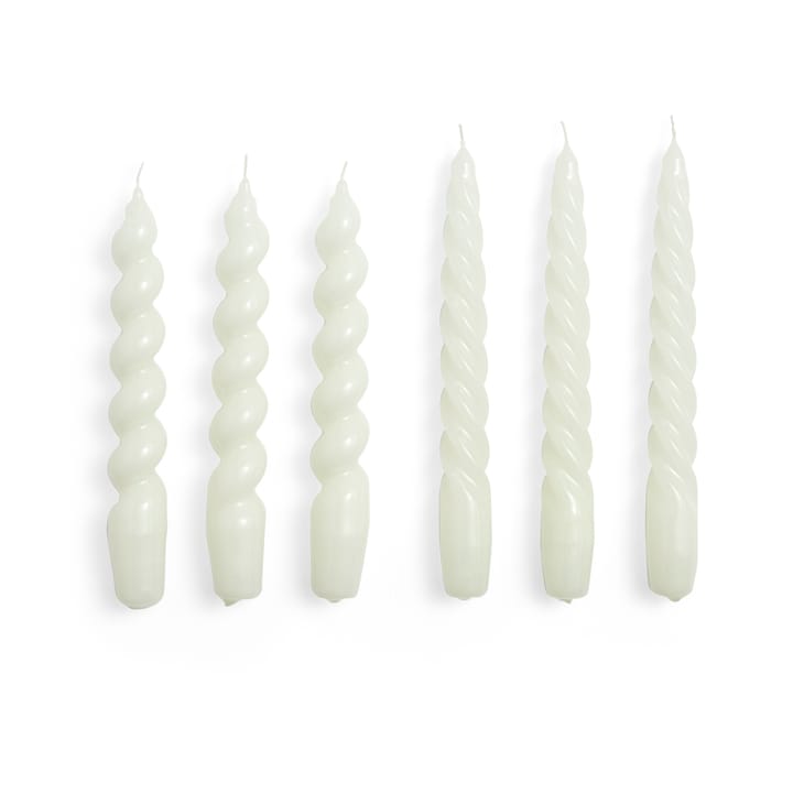 Candle Small Twist/Spiral Kerze mix 6er Pack, Off-white HAY