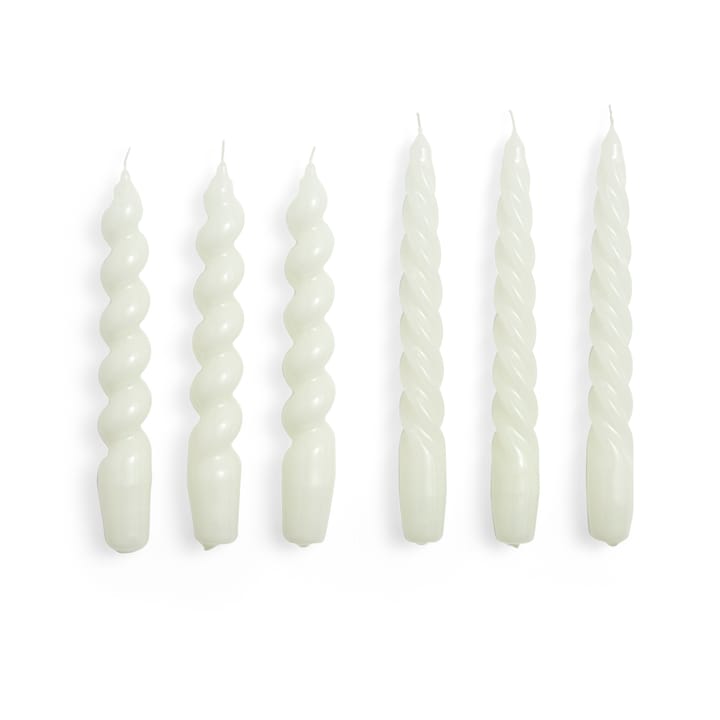 Candle Small Twist/Spiral Kerze mix 6er Pack - Off-white - HAY