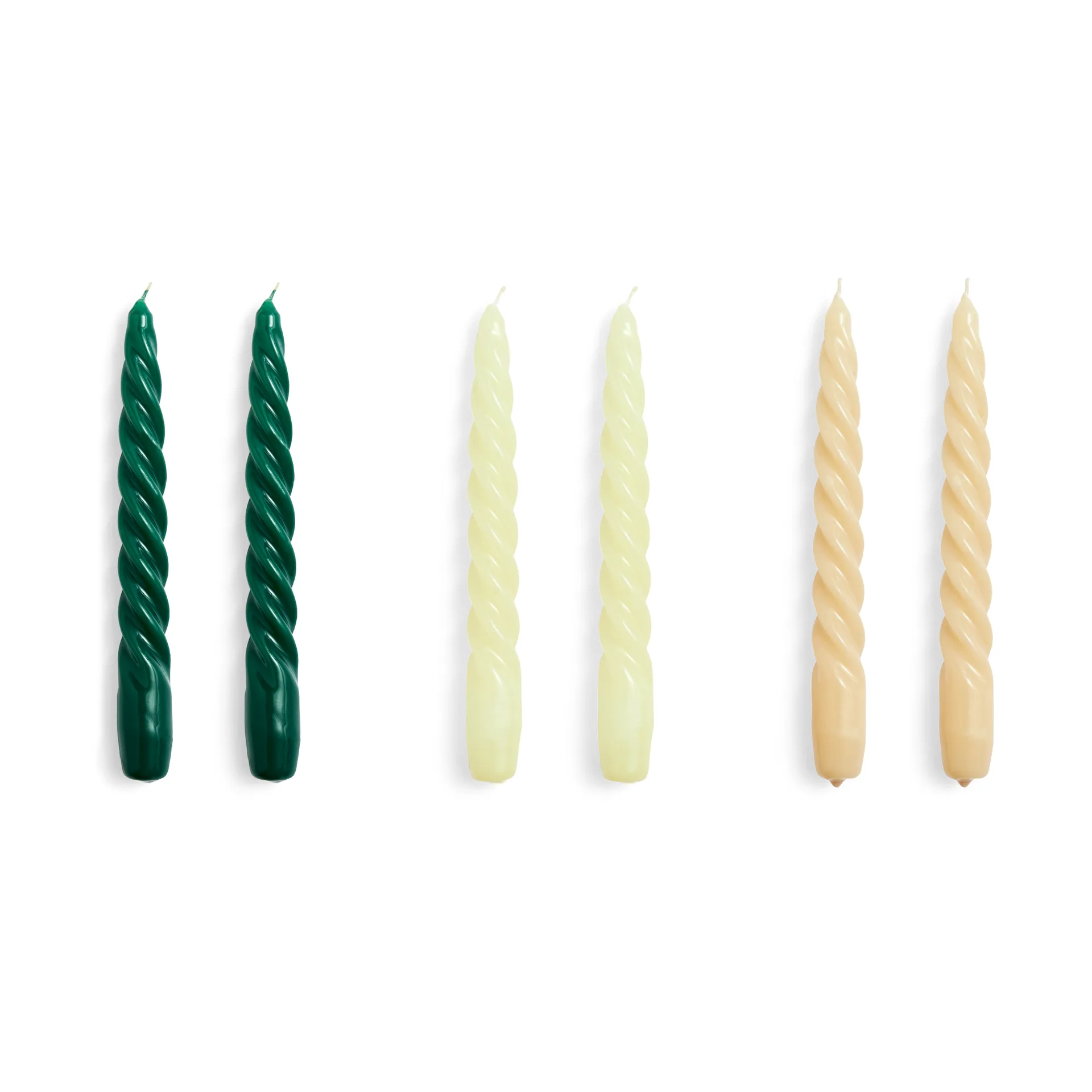 Candle Twist Kerze 6er Pack, Green-citrus-beige HAY