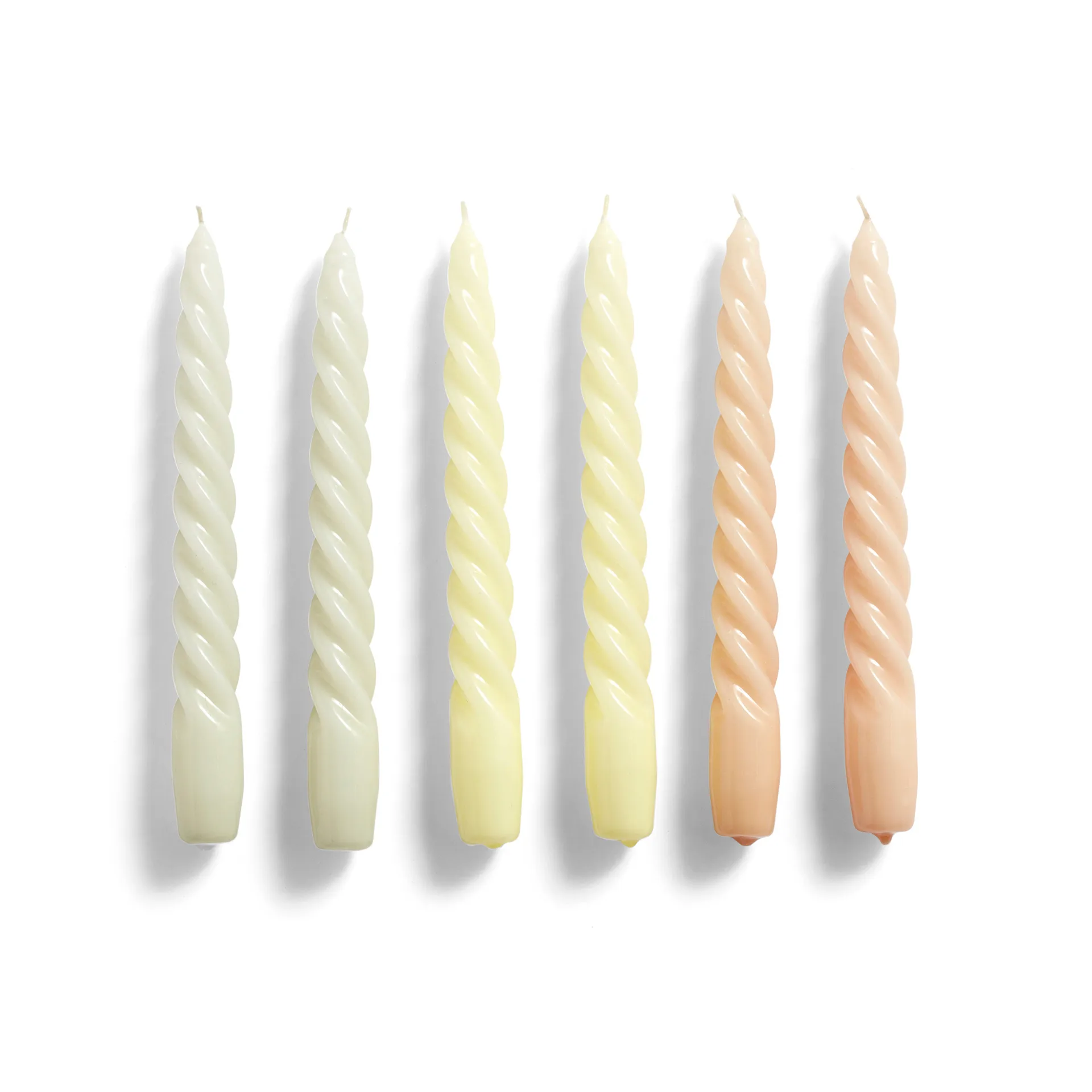 Candle Twist Kerze 6er Pack, Grey-beige citrus-peach HAY