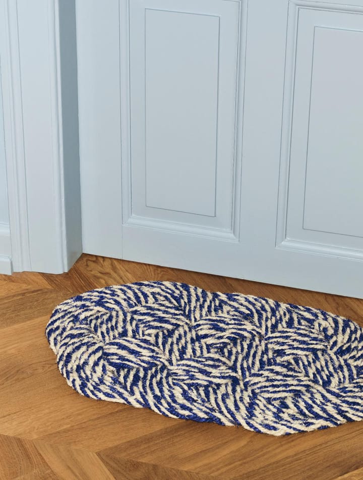 Coco Fußmatte 40x80 cm, Swirl blue-off white HAY